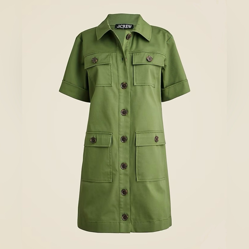 J.CREW Gamine shirtdress in stretch twill Size 0 NWOT